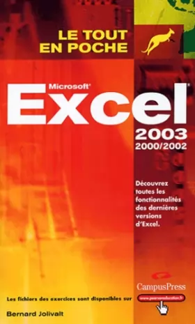 Couverture du produit · Excel 2002 et 2003