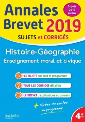 Couverture du produit · Annales Nouveau Brevet 2019 Histoire-Géographie-EMC