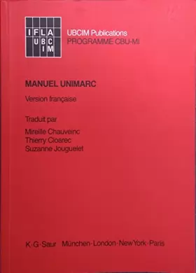 Couverture du produit · Manuel Unimarc: Version française