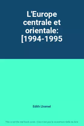 Couverture du produit · L'Europe centrale et orientale: [1994-1995