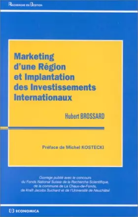 Couverture du produit · Marketing d'une région et implantation des investissements internationaux