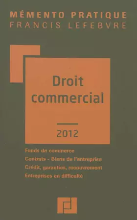 Couverture du produit · MEMENTO DROIT COMMERCIAL 2012