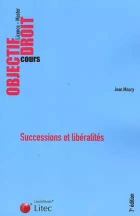 Couverture du produit · Successions et libéralités