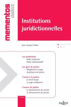 Couverture du produit · Institutions juridictionnelles