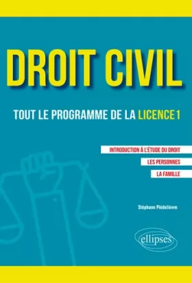 Couverture du produit · Droit civil. Tout le programme de la L1. Introduction à l'étude du droit, Les personnes, La famille