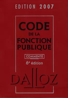 Couverture du produit · Code de la fonction publique 2007
