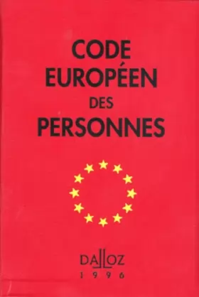 Couverture du produit · CODE EUROPEENS DES PERSONNES. Deuxième édition, 1996