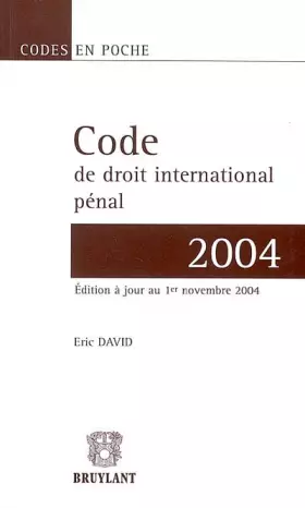 Couverture du produit · Code de droit international pénal