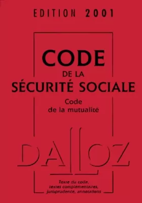 Couverture du produit · Code de la sécurité sociale 2001 - Code de la mutualité