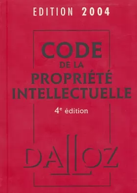 Couverture du produit · Code de la propriété intellectuelle 2004