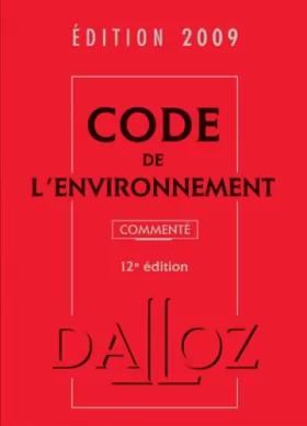Couverture du produit · Code de l'environnement 2009