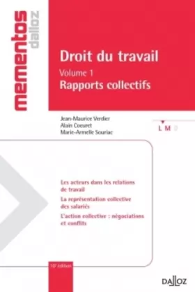 Couverture du produit · Droit du travail. Volume I Rapports collectifs - 16e éd.