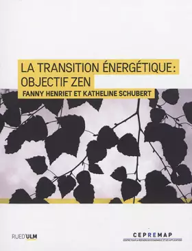 Couverture du produit · La transition énergétique : Objectif ZEN