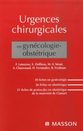 Couverture du produit · Urgences chirurgicales en gynécologie-obstétrique (Ancien Prix éditeur : 33 euros)