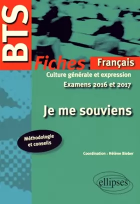 Couverture du produit · Je me Souviens Fiches Français BTS Thème 2016-2017