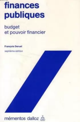 Couverture du produit · Finances publiques : Budget et pouvoir financier