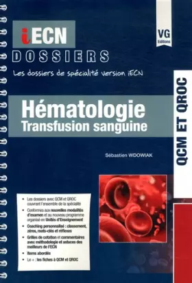 Couverture du produit · Hématologie Transfusion sanguine