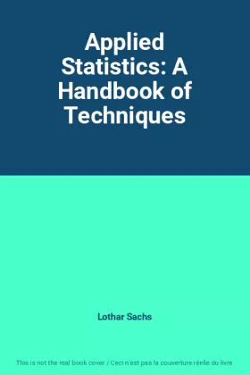 Couverture du produit · Applied Statistics: A Handbook of Techniques