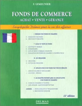 Couverture du produit · Fonds de commerce: Achat, vente, gérance