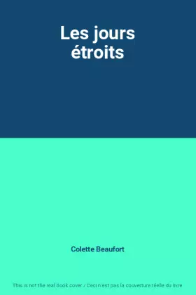 Couverture du produit · Les jours étroits