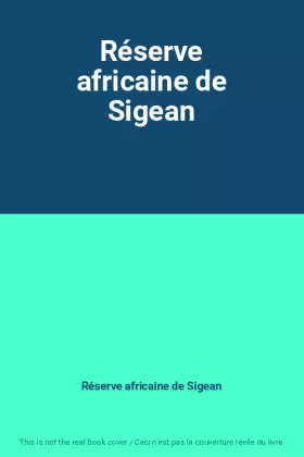 Couverture du produit · Réserve africaine de Sigean