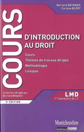 Couverture du produit · Introduction au droit : Cours et travaux dirigés premier semestre L1