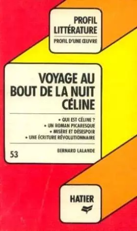 Couverture du produit · Profil D'Une Oeuvre: Voyage au bout de la nuit Céline