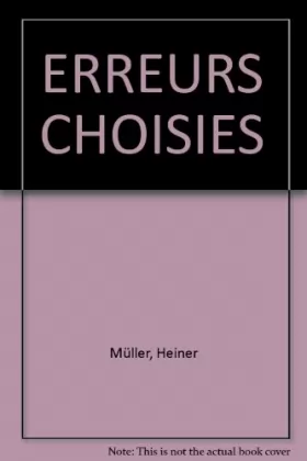 Couverture du produit · Erreurs choisies