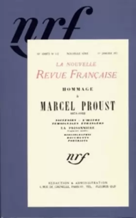 Couverture du produit · Hommage à Marcel Proust: (1871-1922)