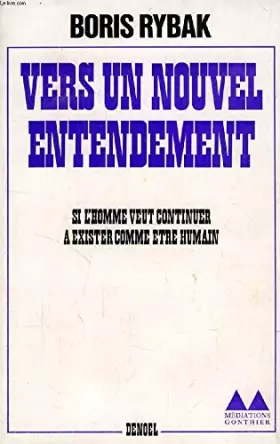 Couverture du produit · Vers un nouvel entendement