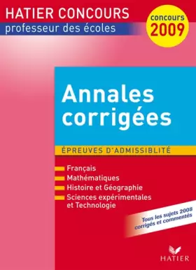 Couverture du produit · Hatier Concours - Annales Corrigées CRPE 2009