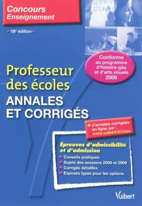 Couverture du produit · Professeur des écoles : Annales et corrigés