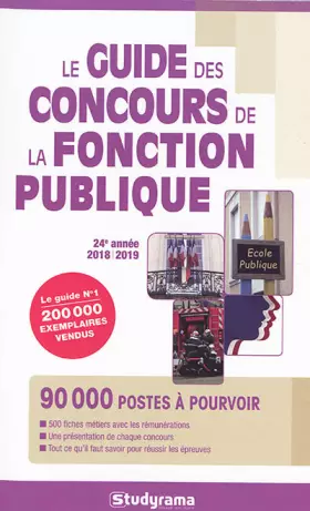 Couverture du produit · Guide des concours de la fonction publique 2018-2019