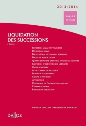 Couverture du produit · Liquidation des successions 2013/14 - 2e éd.