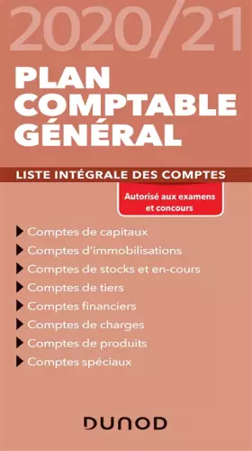 Couverture du produit · Plan comptable général 2020/2021 - Liste intégrale des comptes: Liste intégrale des comptes (2020-2021)