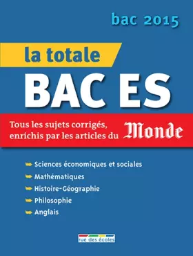 Couverture du produit · Bac ES 2015