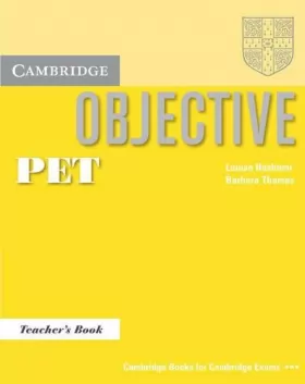 Couverture du produit · Objective PET Teacher's Book