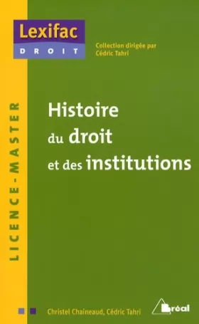 Couverture du produit · Histoire du droit et des institutions : Licence-Master