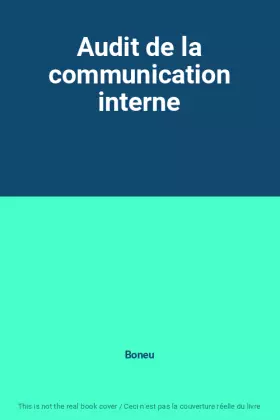 Couverture du produit · Audit de la communication interne