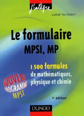 Couverture du produit · Le formulaire MPSI, MP