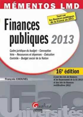 Couverture du produit · Mémentos LMD - Finances publiques 2013