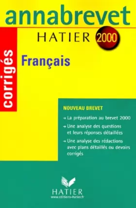 Couverture du produit · Annabrevet corrigés 2000 - français