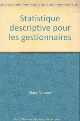 Couverture du produit · Statistique descriptive pour les gestionnaires