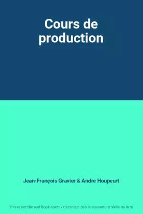 Couverture du produit · Cours de production
