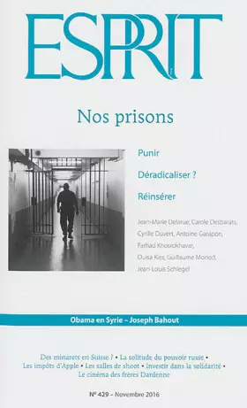 Couverture du produit · Revue Esprit N 429 Prisons Nov 16