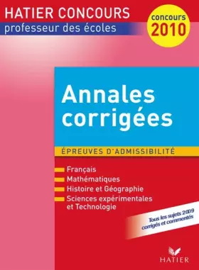 Couverture du produit · Hatier Concours 2010 CRPE - Annales corrigées