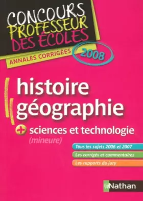 Couverture du produit · Histoire et géographie + sciences et technologie (mineure): Annales corrigées