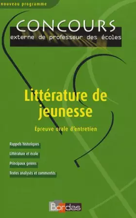 Couverture du produit · Littérature de jeunesse : Epreuve orale d'entretien