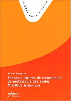 Couverture du produit · Concours externe de recrutement de professeur des écoles : Epreuve de musique: Session 2003