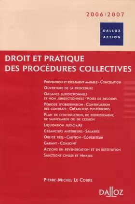 Couverture du produit · Droit et pratique des procédures collectives 2006-2007